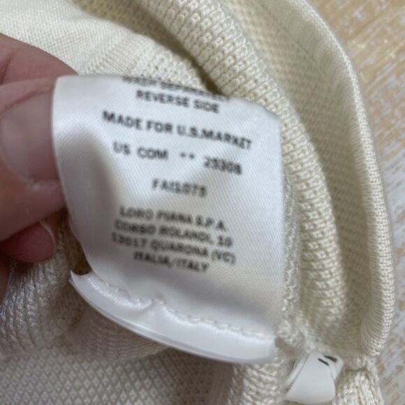 Loro Piana Women's Sweater Size 42 Cream Raglan Full-Zip Pockets Silk Blend READ - Picture 13 of 13